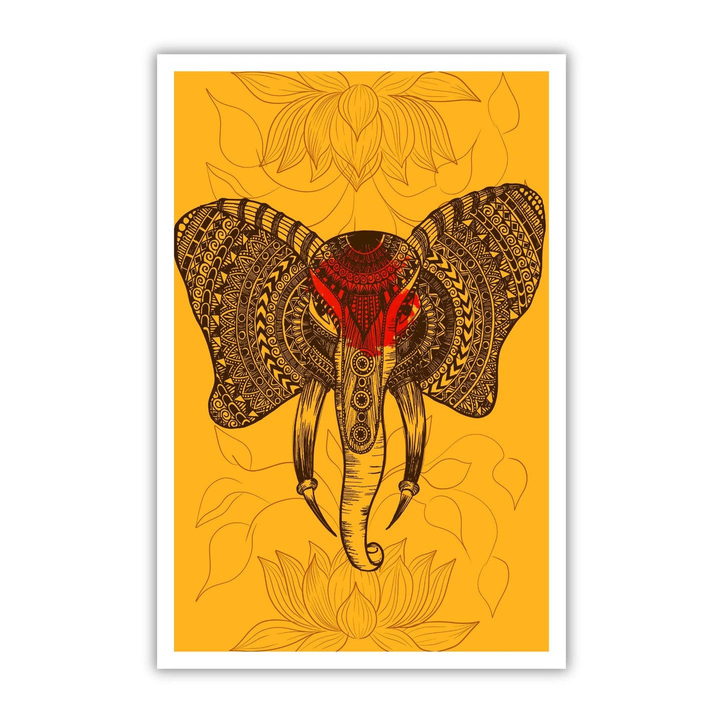 Gajraj Mandala Art Print