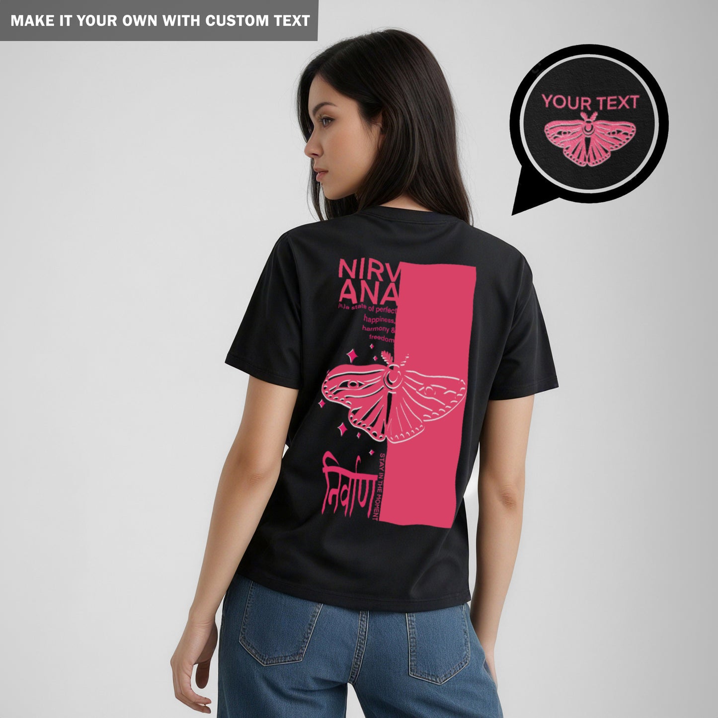 Nirvana - Back Print Black T Shirt - Women