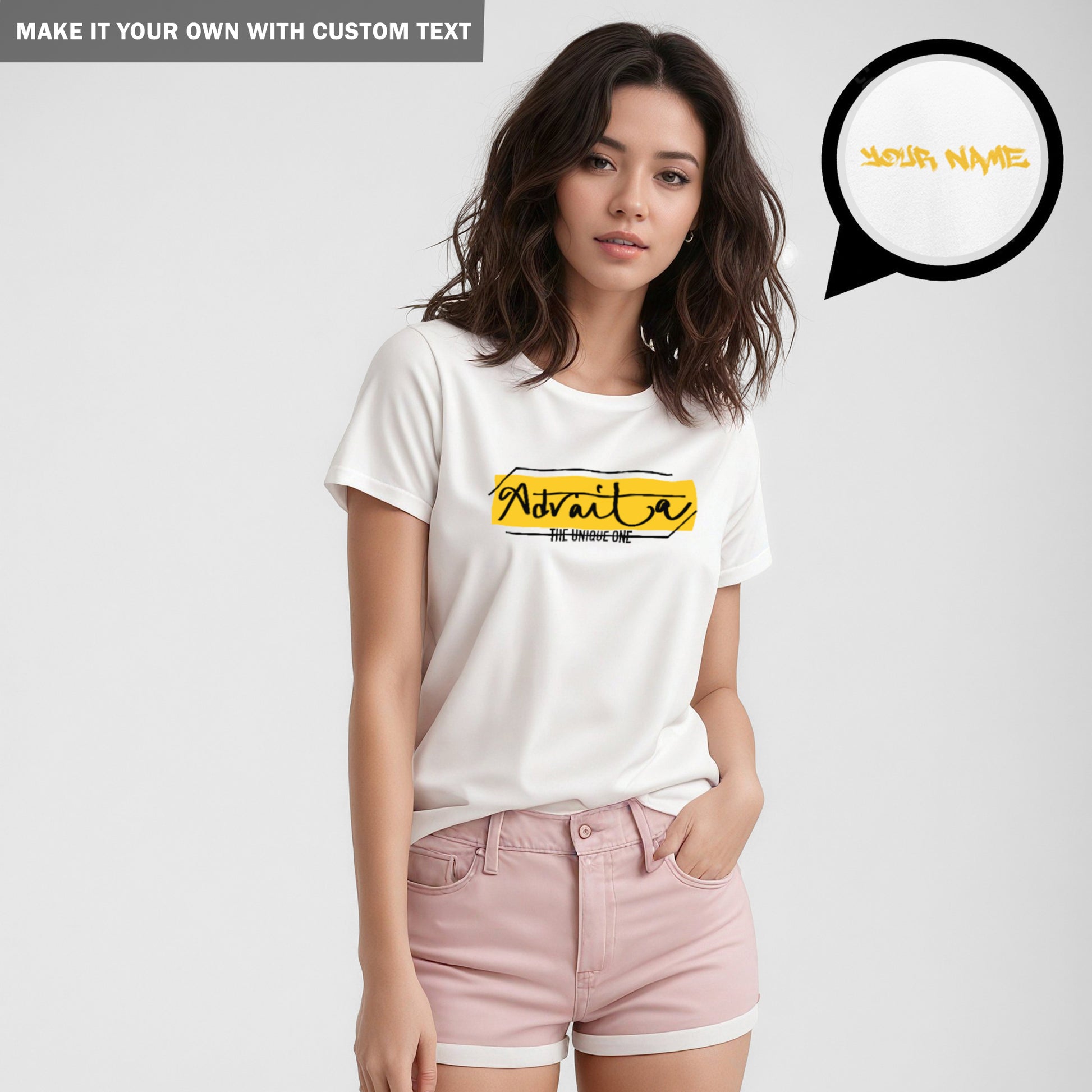 Advaita - The Unique One - White Printed Tshirt - Women