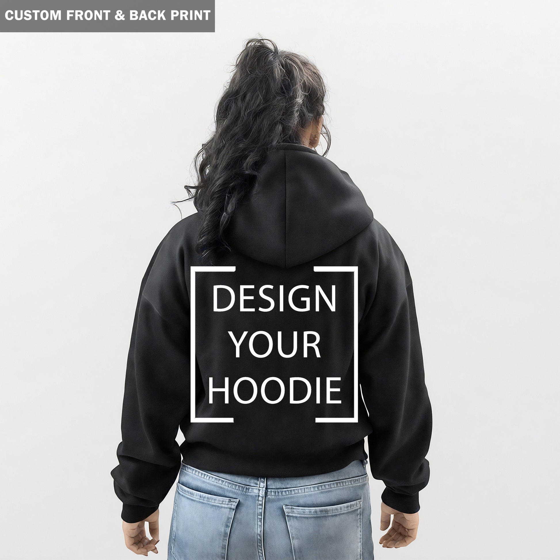 Custom Print - Women Hoodie - Black