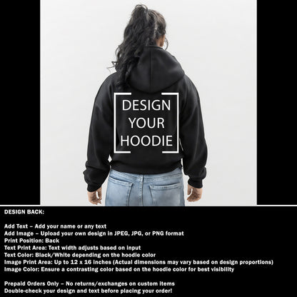 Custom Print - Women Hoodie - Black