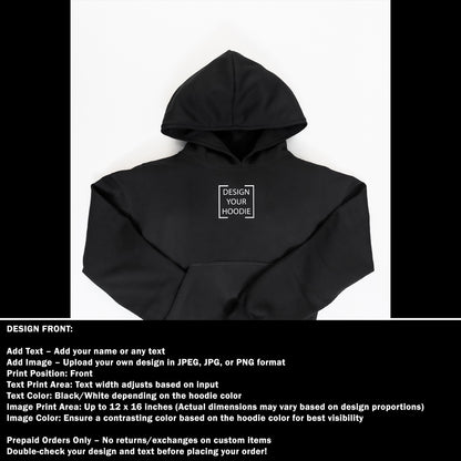 Custom Print - Women Hoodie - Black