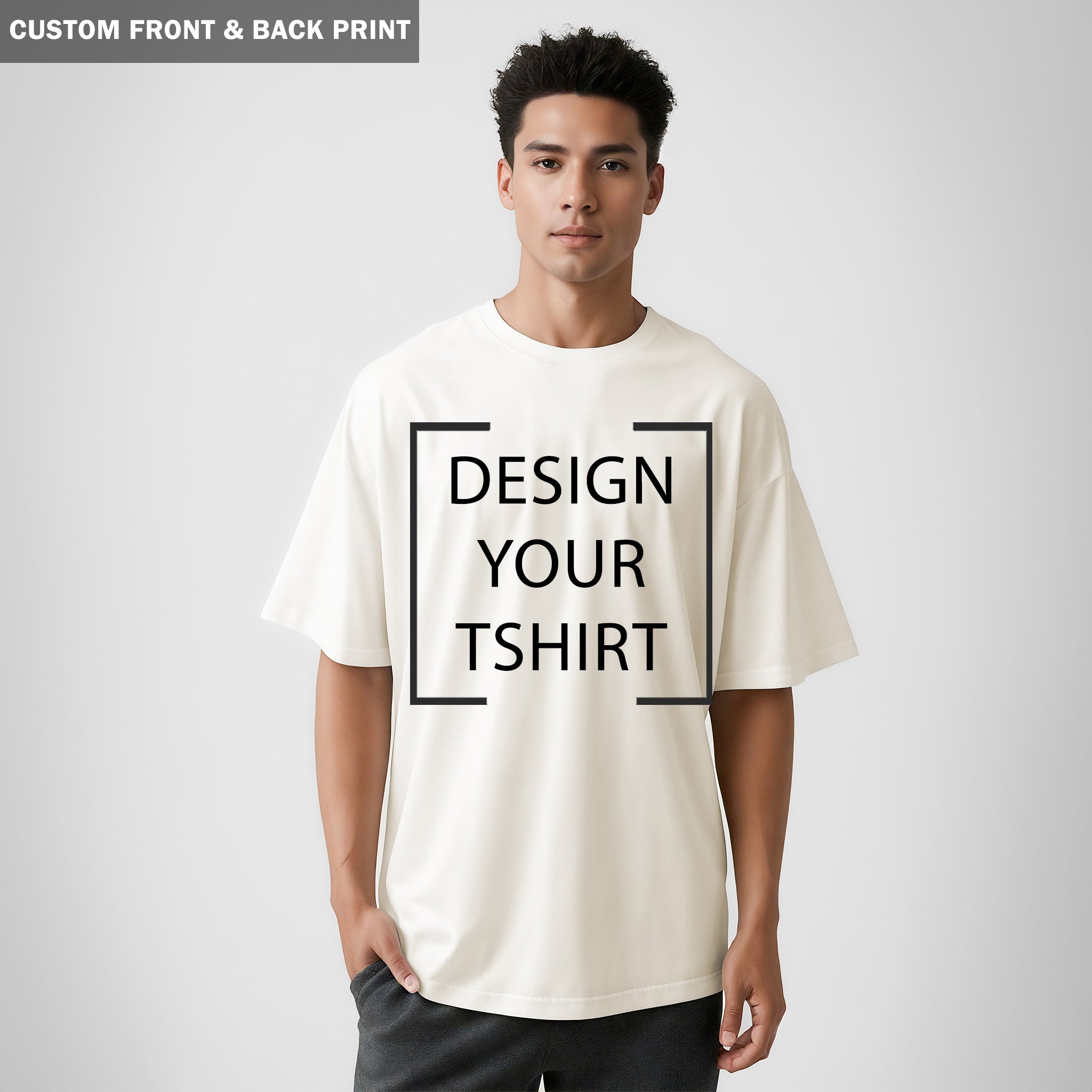 Custom Front & Back Print - Men's Oversized T-Shirt