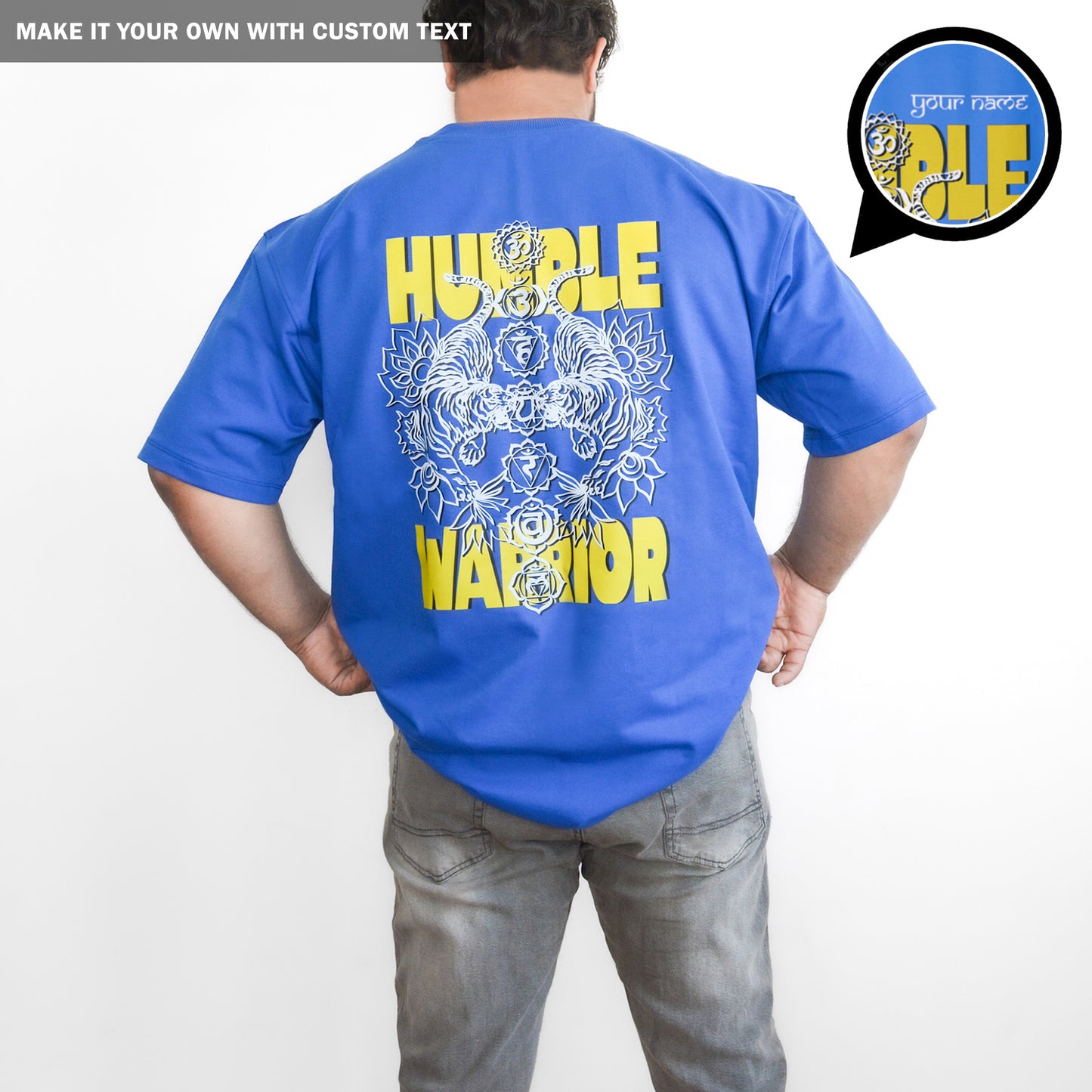 Humble Warrior - Oversized Blue TShirt - Men