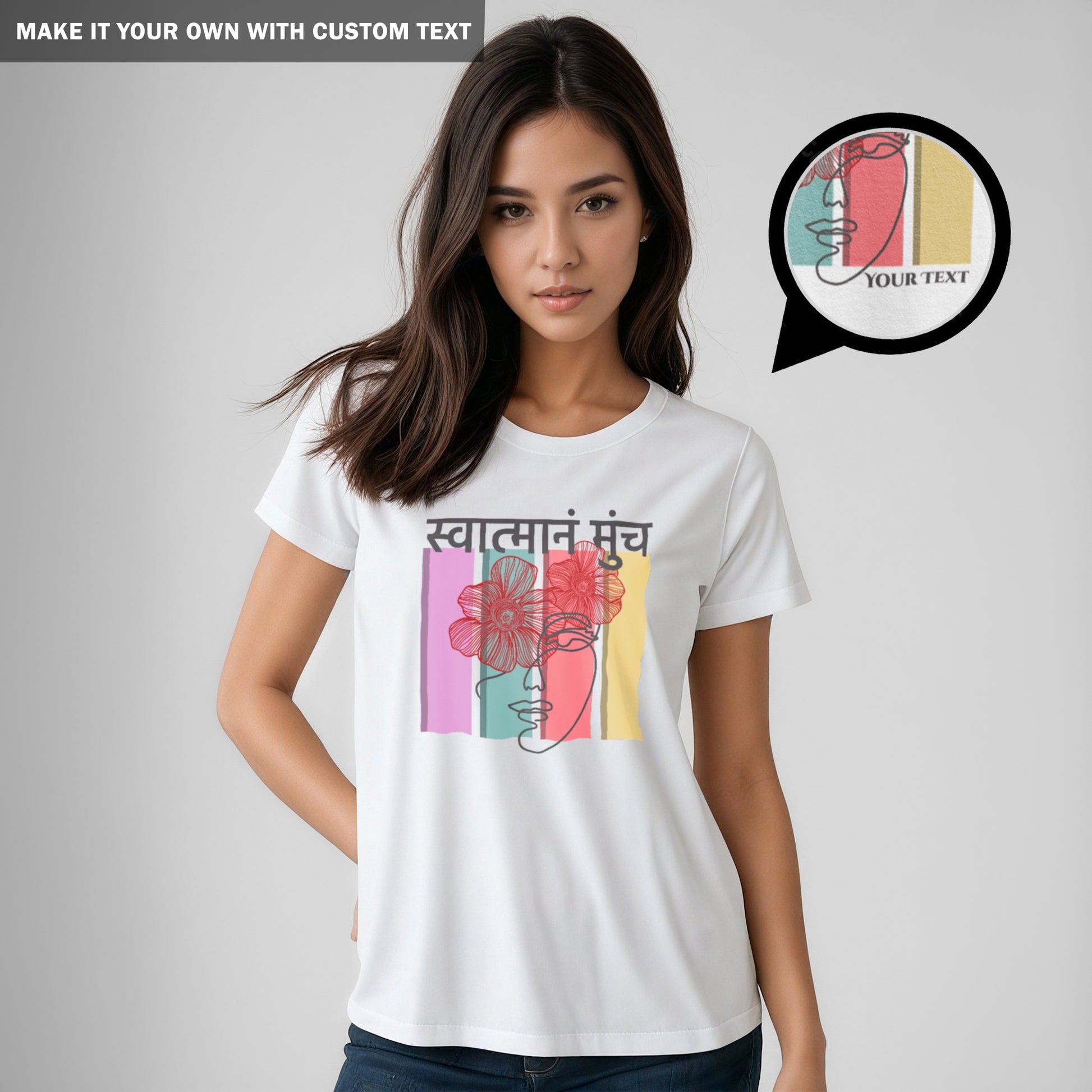 Liberate Yourself - White Printed T Shirt - Women