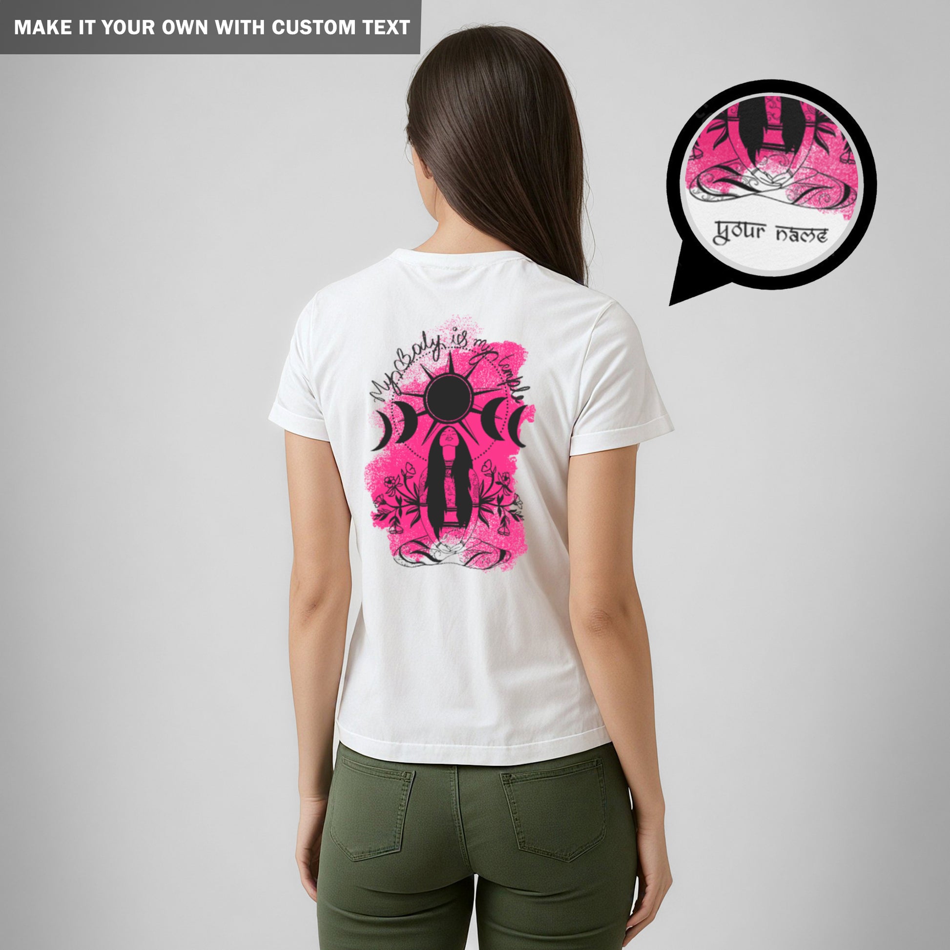 My Body is My Temple - Back Print Regular Fit T Shirt - Women