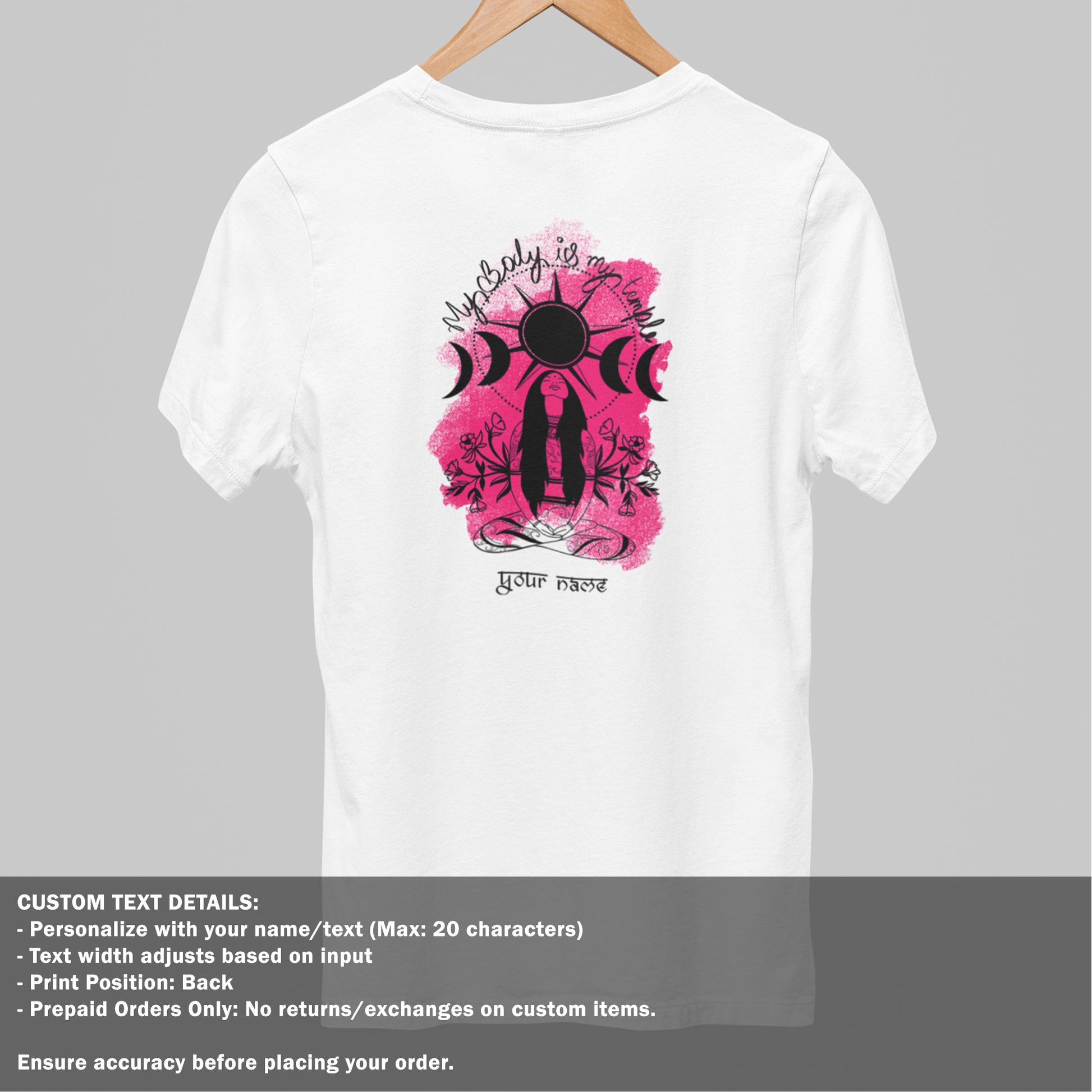 My Body is My Temple - Back Print Regular Fit T Shirt - Women