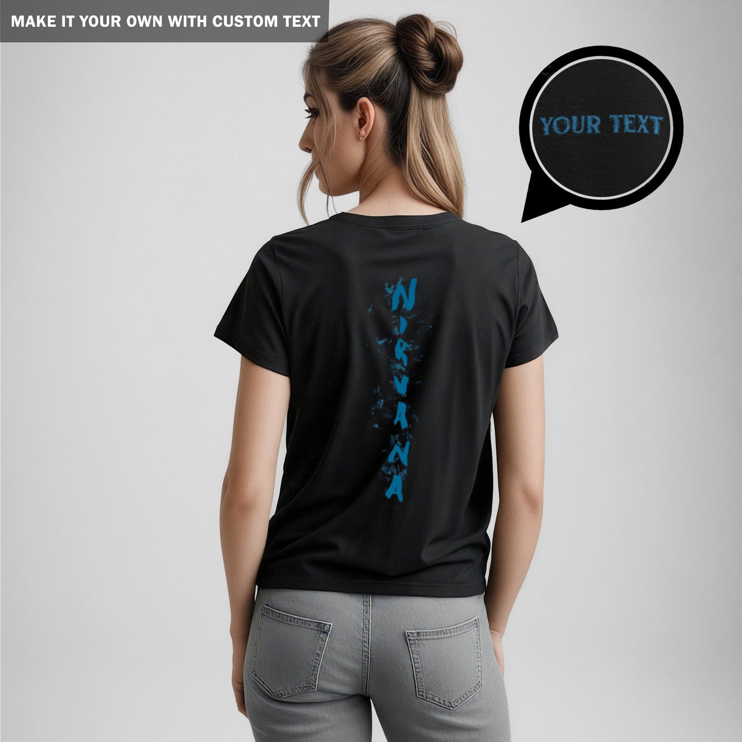 Nirvana Back Print - Black TShirt - Women