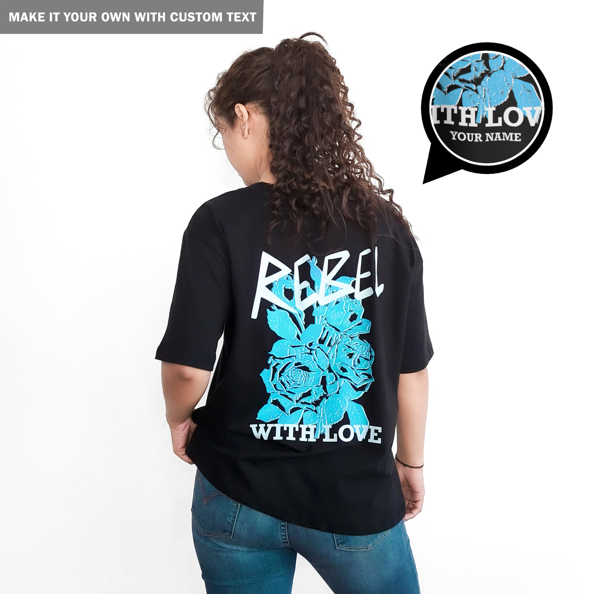Rebel with Love - Oversized Graphic T Shirt - Women