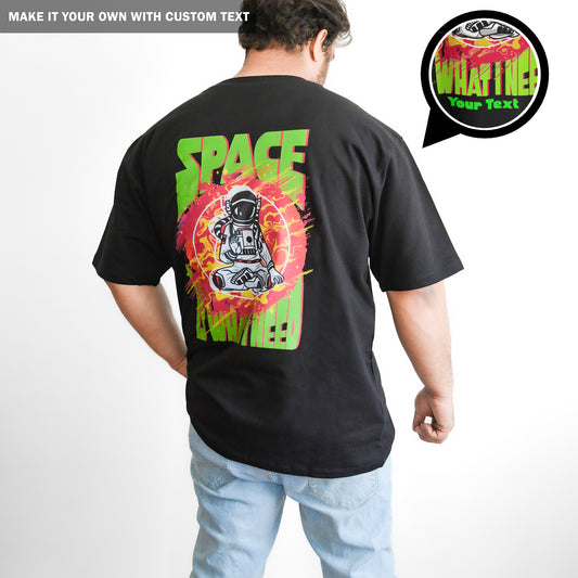 Space - Mens Oversized T Shirt Black