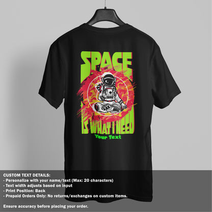 Space - Mens Oversized T Shirt Black