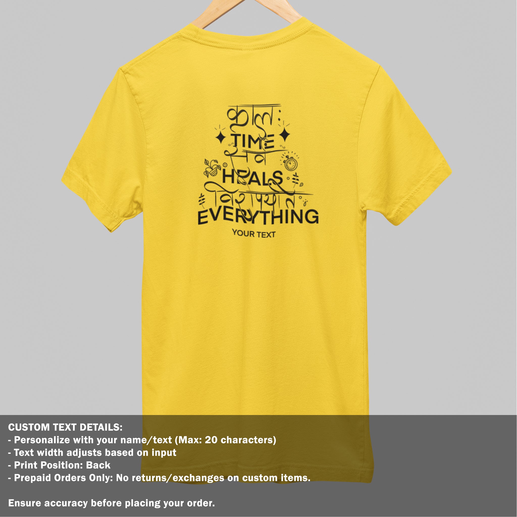 Time Heals Everything - Back Printed TShirt - Women